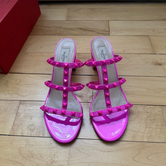 Valentino Garavani Rockstud Heeled Sandals Pink - Picture 2 of 7